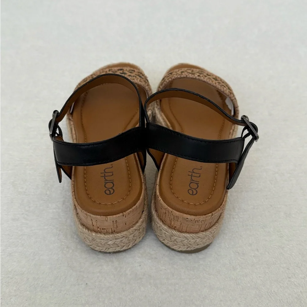 Espadrille Platform Leather Woven Sandals Women’s Size 9 Summer Boho NWT